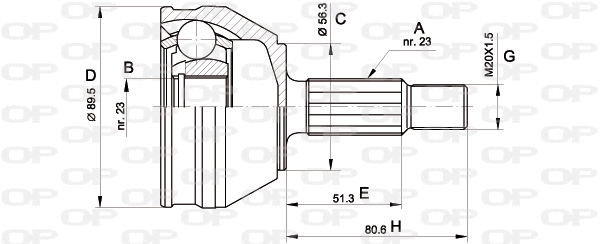 Joint Kit, drive shaft (CVJ5081.10)