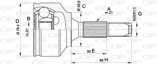 Joint Kit, drive shaft (CVJ5394.10)