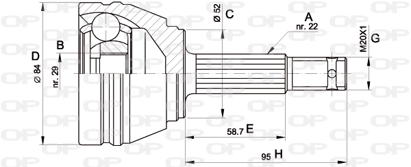 Joint Kit, drive shaft (CVJ5231.10)