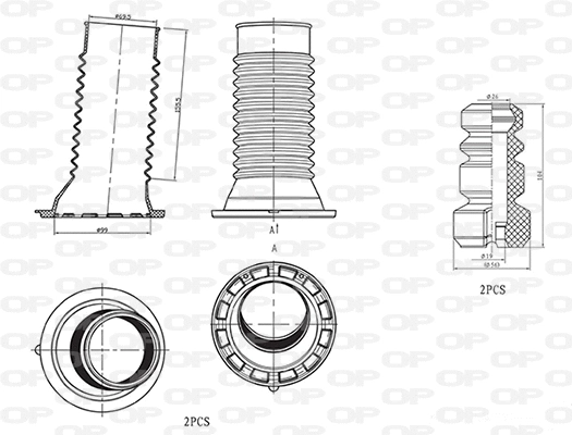 Dust Cover Kit, shock absorber (DCK5015.04)