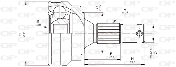 Joint Kit, drive shaft (CVJ5253.10)