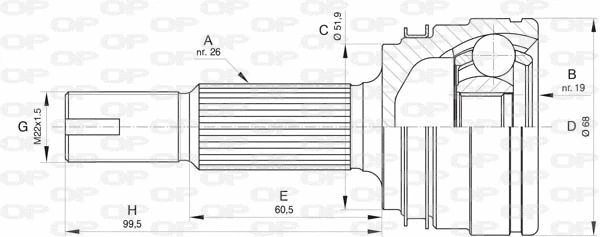Joint Kit, drive shaft (CVJ5813.10)