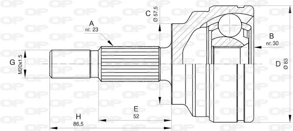 Joint Kit, drive shaft (CVJ5808.10)