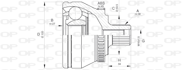 Joint Kit, drive shaft (CVJ5621.10)
