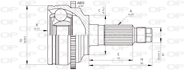 Joint Kit, drive shaft (CVJ5683.10)