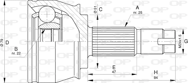Joint Kit, drive shaft (CVJ5778.10)