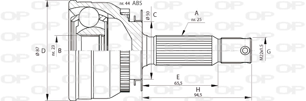 Joint Kit, drive shaft (CVJ5691.10)