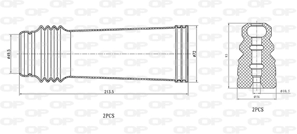Dust Cover Kit, shock absorber (DCK5096.04)