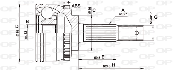 Joint Kit, drive shaft (CVJ5339.10)