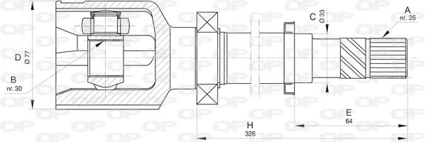 Joint Kit, drive shaft (CVJ5833.20)