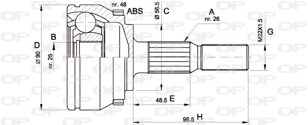 Joint Kit, drive shaft (CVJ5132.10)