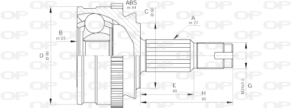 Joint Kit, drive shaft (CVJ5186.10)
