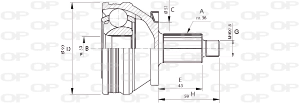 Joint Kit, drive shaft (CVJ5434.10)