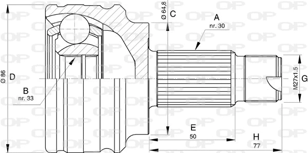 Joint Kit, drive shaft (CVJ5726.10)