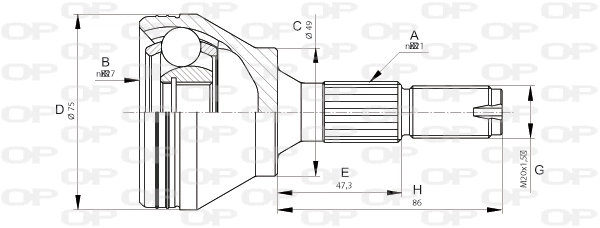 Joint Kit, drive shaft (CVJ5677.10)
