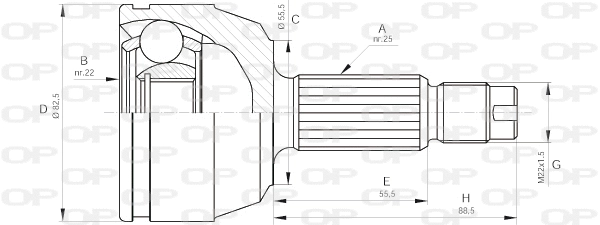 Joint Kit, drive shaft (CVJ5123.10)