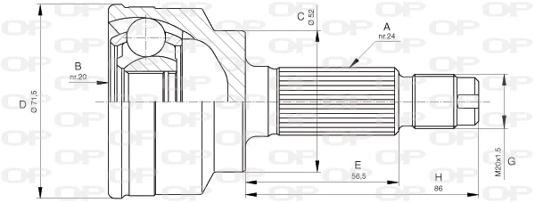 Joint Kit, drive shaft (CVJ5255.10)