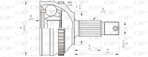 Joint Kit, drive shaft (CVJ5646.10)