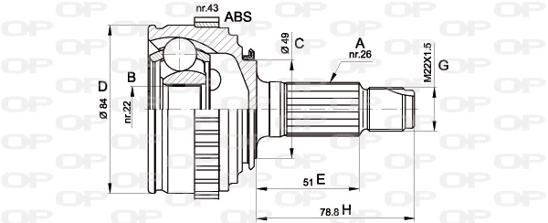 Joint Kit, drive shaft (CVJ5298.10)