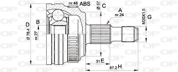 Joint Kit, drive shaft (CVJ5443.10)