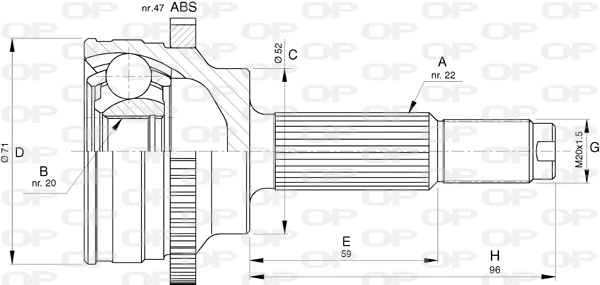 Joint Kit, drive shaft (CVJ5772.10)