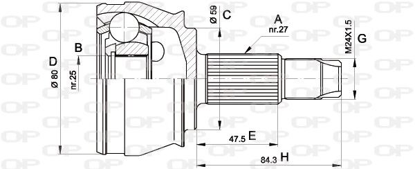 Joint Kit, drive shaft (CVJ5292.10)