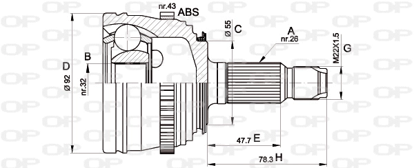 Joint Kit, drive shaft (CVJ5386.10)