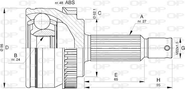 Joint Kit, drive shaft (CVJ5791.10)