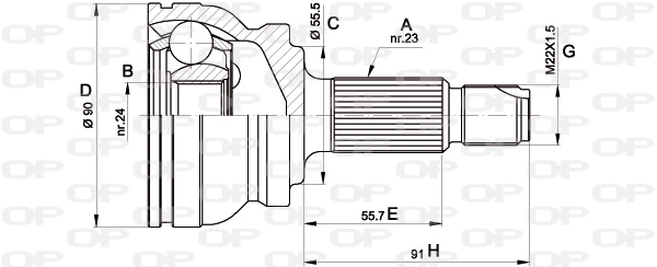 Joint Kit, drive shaft (CVJ5106.10)