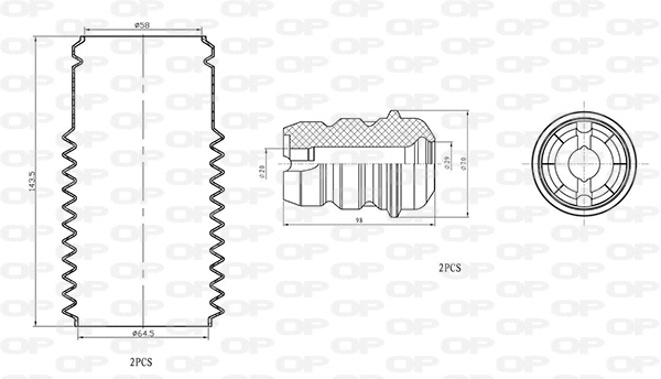 Dust Cover Kit, shock absorber (DCK5068.04)