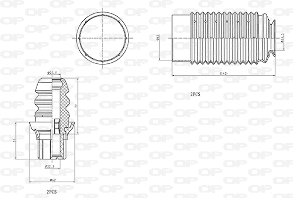 Dust Cover Kit, shock absorber (DCK5008.04)