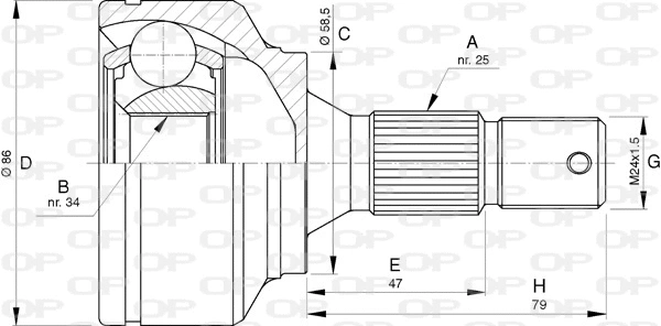 Joint Kit, drive shaft (CVJ5741.10)