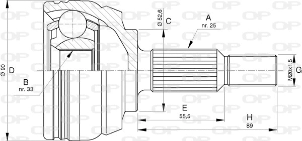 Joint Kit, drive shaft (CVJ5749.10)