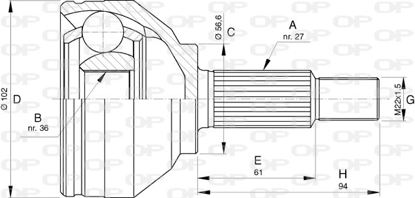 Joint Kit, drive shaft (CVJ5740.10)