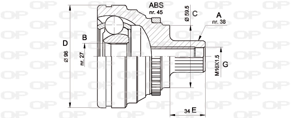 Joint Kit, drive shaft (CVJ5174.10)