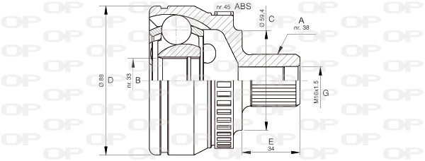 Joint Kit, drive shaft (CVJ5444.10)