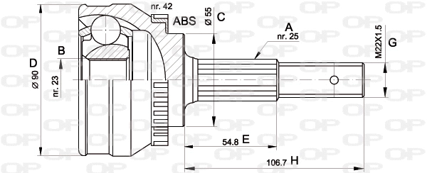 Joint Kit, drive shaft (CVJ5269.10)