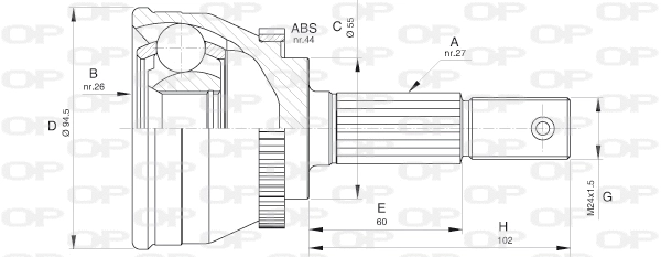 Joint Kit, drive shaft (CVJ5611.10)