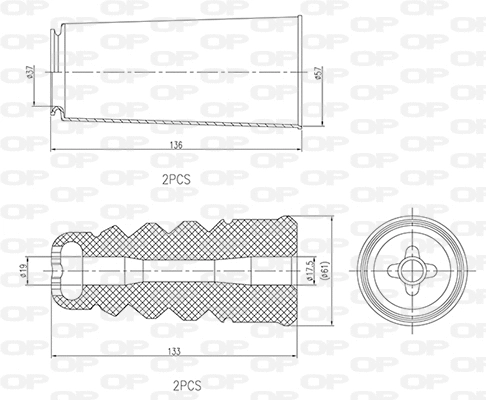Dust Cover Kit, shock absorber (DCK5003.04)