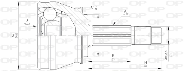 Joint Kit, drive shaft (CVJ5595.10)