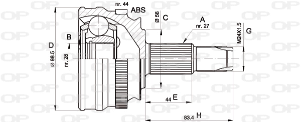 Joint Kit, drive shaft (CVJ5152.10)