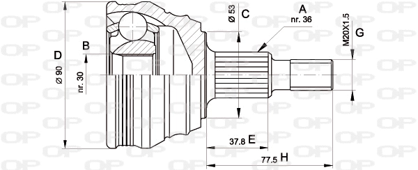 Joint Kit, drive shaft (CVJ5189.10)
