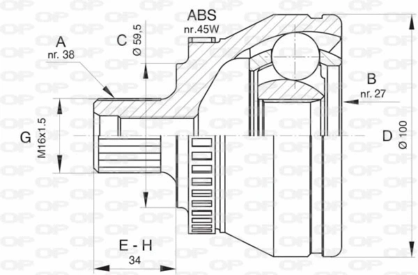 Joint Kit, drive shaft (CVJ5816.10)