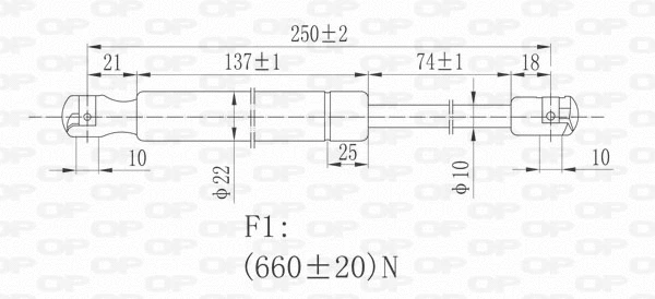Gas Spring, bonnet (GSR6263.00)