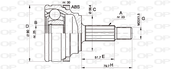 Joint Kit, drive shaft (CVJ5332.10)