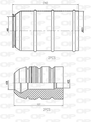 Dust Cover Kit, shock absorber (DCK5033.04)