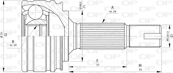 Joint Kit, drive shaft (CVJ5730.10)