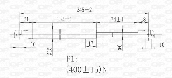 Gas Spring, bonnet (GSR6343.00)