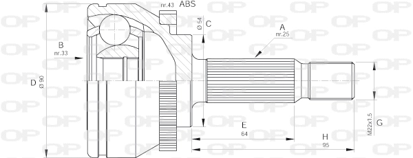 Joint Kit, drive shaft (CVJ5572.10)