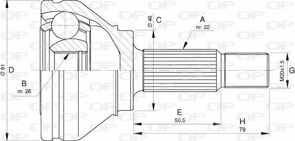 Joint Kit, drive shaft (CVJ5760.10)